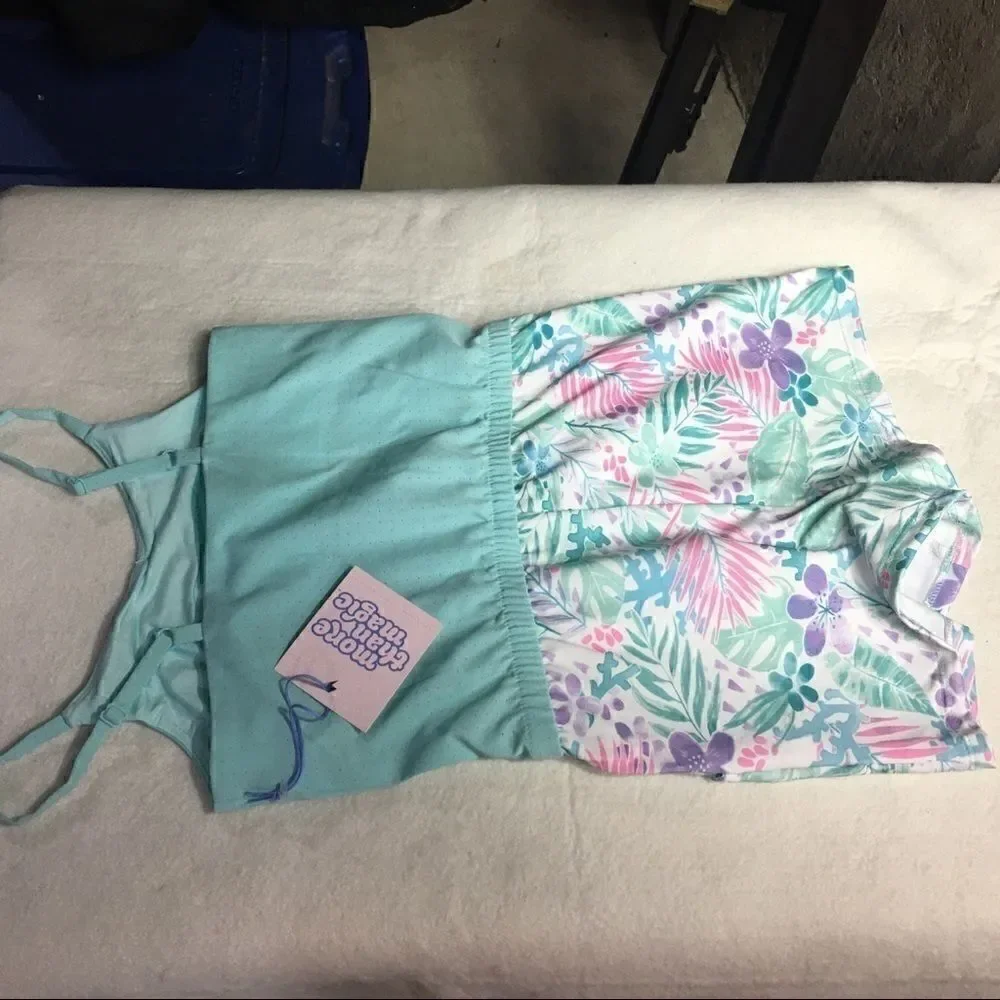 NWT More than Magic S M L XL short set teal purple